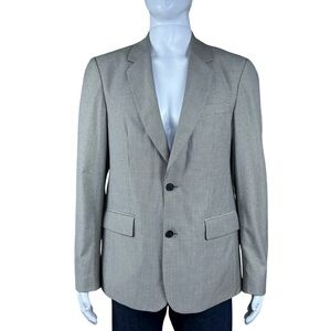 Sandro Virgin Wool Houndstooth Gray Blazer Jacket Preppy Old Money XL US / 52 FR